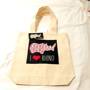 Township Pick n Play Rhino Cream Eco Tote Bag New with tag Canvas